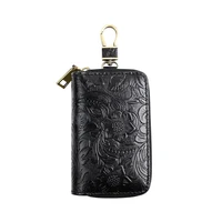 unisex cowhide car smart key wallet multi function door key case genuine leather keychain housekeeper bag
