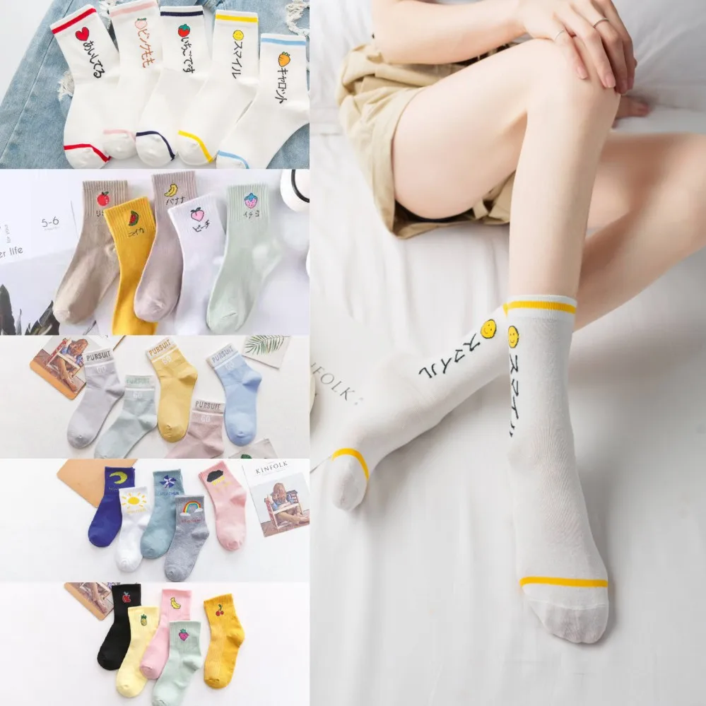 Funny Cartoon Girl Patterned Women Ankle Cotton Socks Short Hipster Japanese Casual Creative Summer Art Sox | Женская одежда