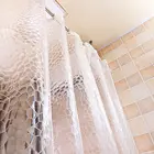 Водонепроницаемая прозрачная Шторка для ванной комнаты 3D, шторка для душевой, ванной занавеска для душа с крючками, утолщенная шторка для ванны