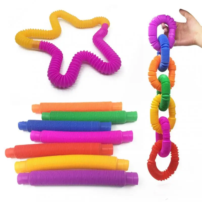 

Kids Fidget Toys Stress Relief Toys Early Childhood Education Folding Tube Toy Autism Sensory Funny Brain Game Squeeze Toy 1PCS