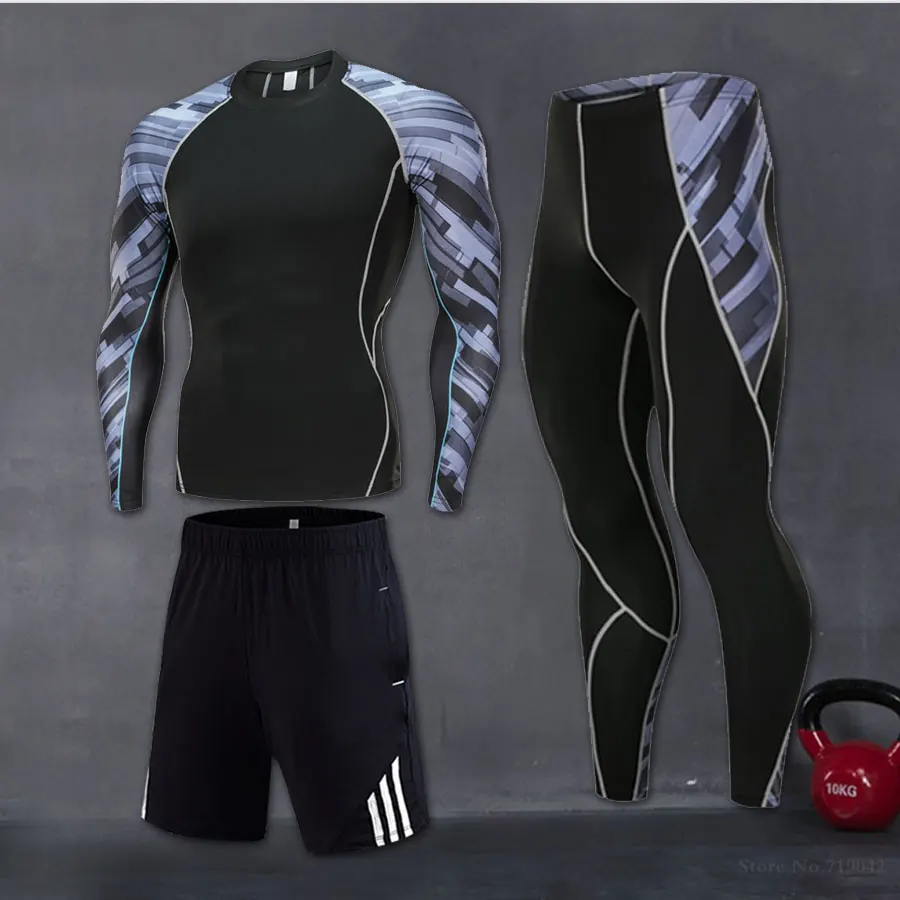 Camouflage Compression Pants Running Men Football Training Fitness Sports Leggings Gym Jogging Set Sportswear | Спорт и развлечения