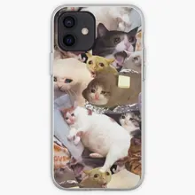 Crying Cat Memes  Phone Case for iPhone 5 5S SE X XS XR Max 6 6S 7 8 Plus 11 12 13 Pro Max Mini TPU Cover Coque   Print Flower