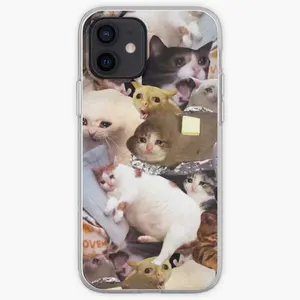 crying cat memes phone case for iphone 5 5s se x xs xr max 6 6s 7 8 plus 11 12 13 pro max mini tpu cover coque print flower free global shipping