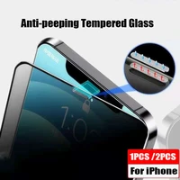 anti spy tempered glass with dust net for iphone 13 11 pro max 12 mini 8 7 6 s plus full protection films for iphone x xr xs max
