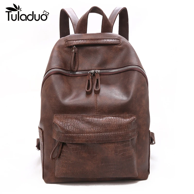 Модный классический рюкзак с защитой от кражи женский под кожу крокодила Женский