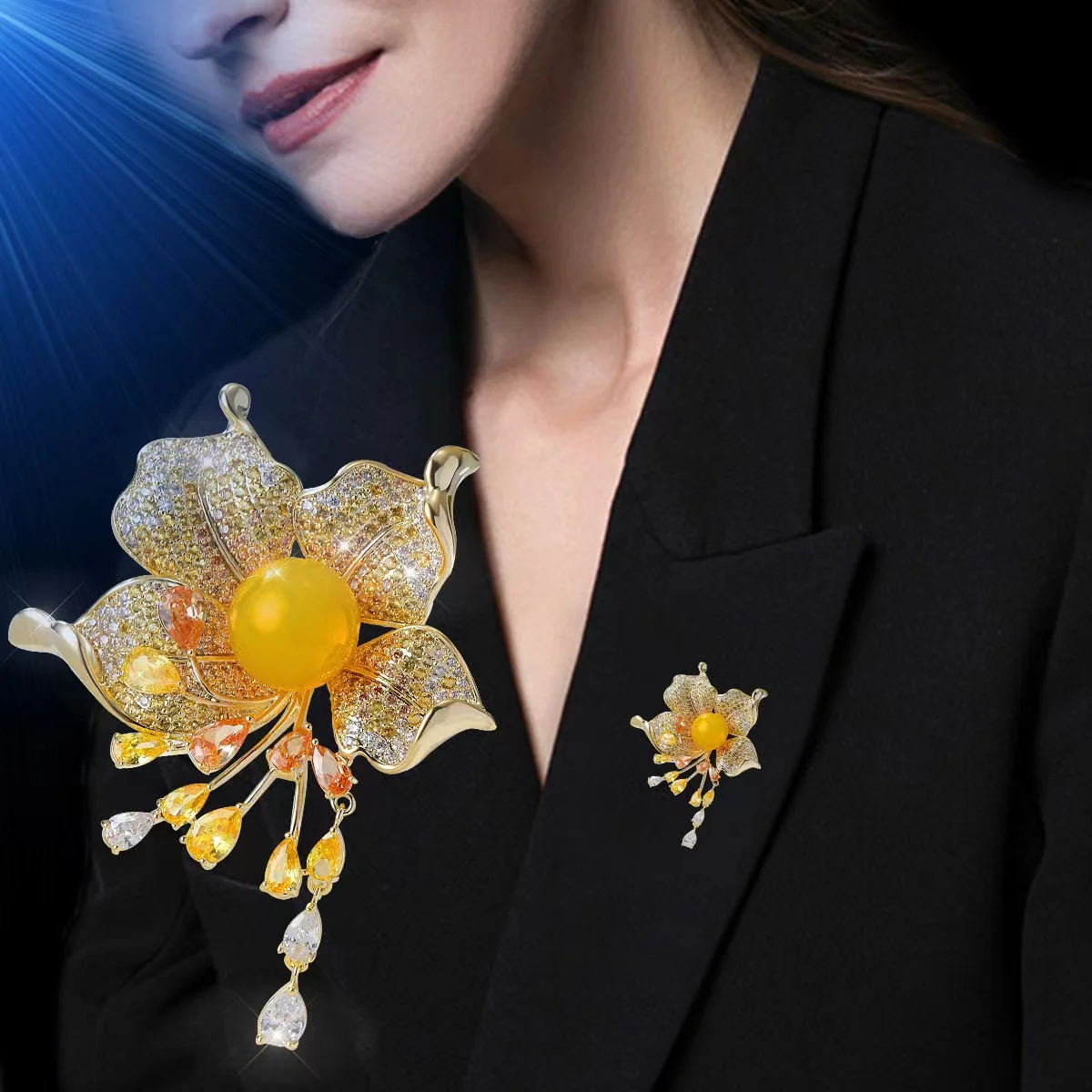 

Винтажные броши в форме цветка с фианитом, роскошные циркониевые Свадебные Броши в виде цветочного букета, булавки, бижутерия для платья, ак...