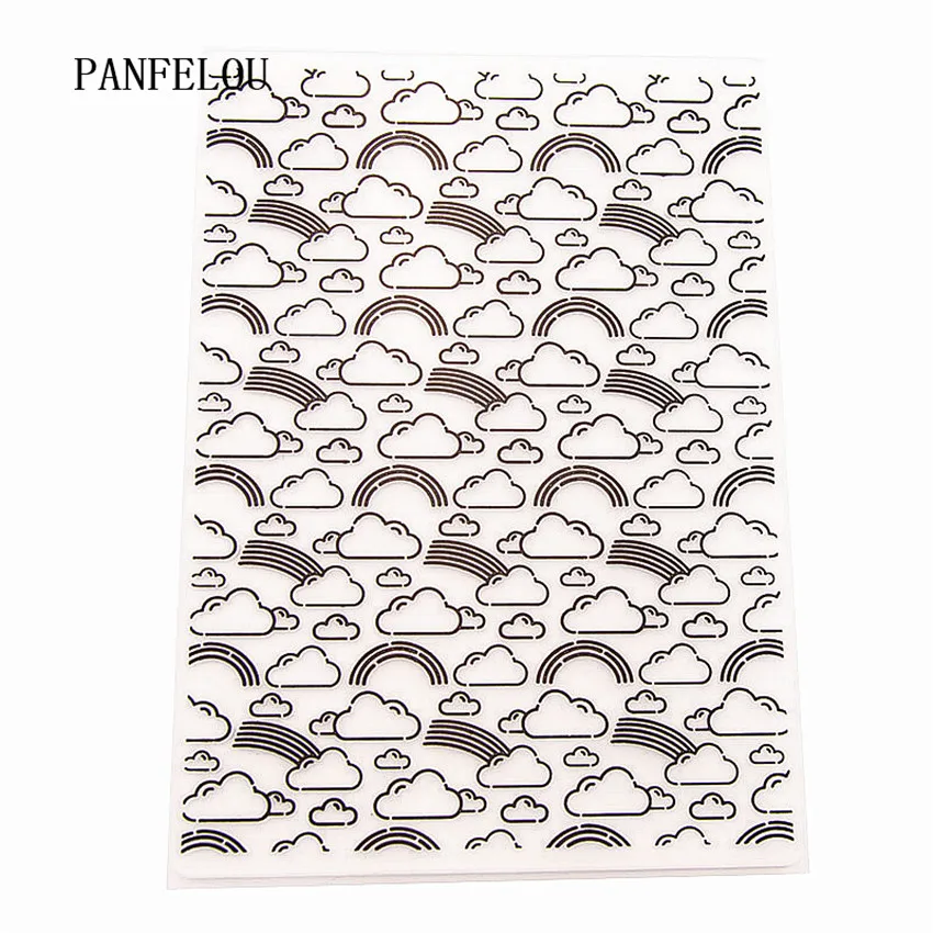 PANFELOU 12 6x17 8 радуги облака папки для тиснения Пластик Скрапбукинг DIY шаблон Fondant