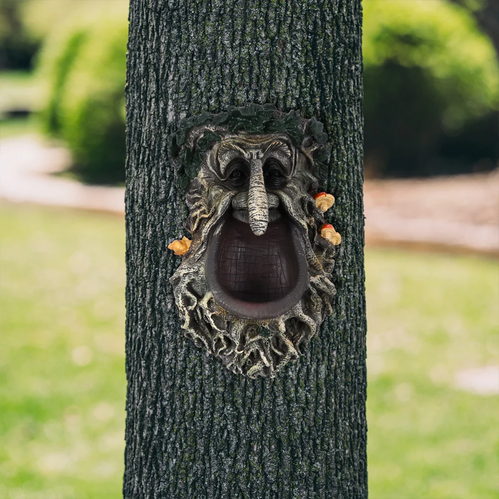 

Outdoor Hanging Bird Feeder Tree Face Wild Bird Feeder Park Decoration