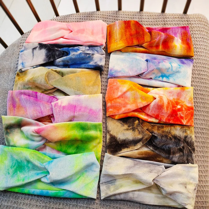 

Color Tie-dye Women's Cross-Border Stretch Women's Hair Accessories Headscarves Headwear Popular Headband Accessories