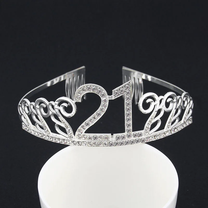 Тиара с короной для вечеринки в честь Дня Рождения повязка на голову атласный