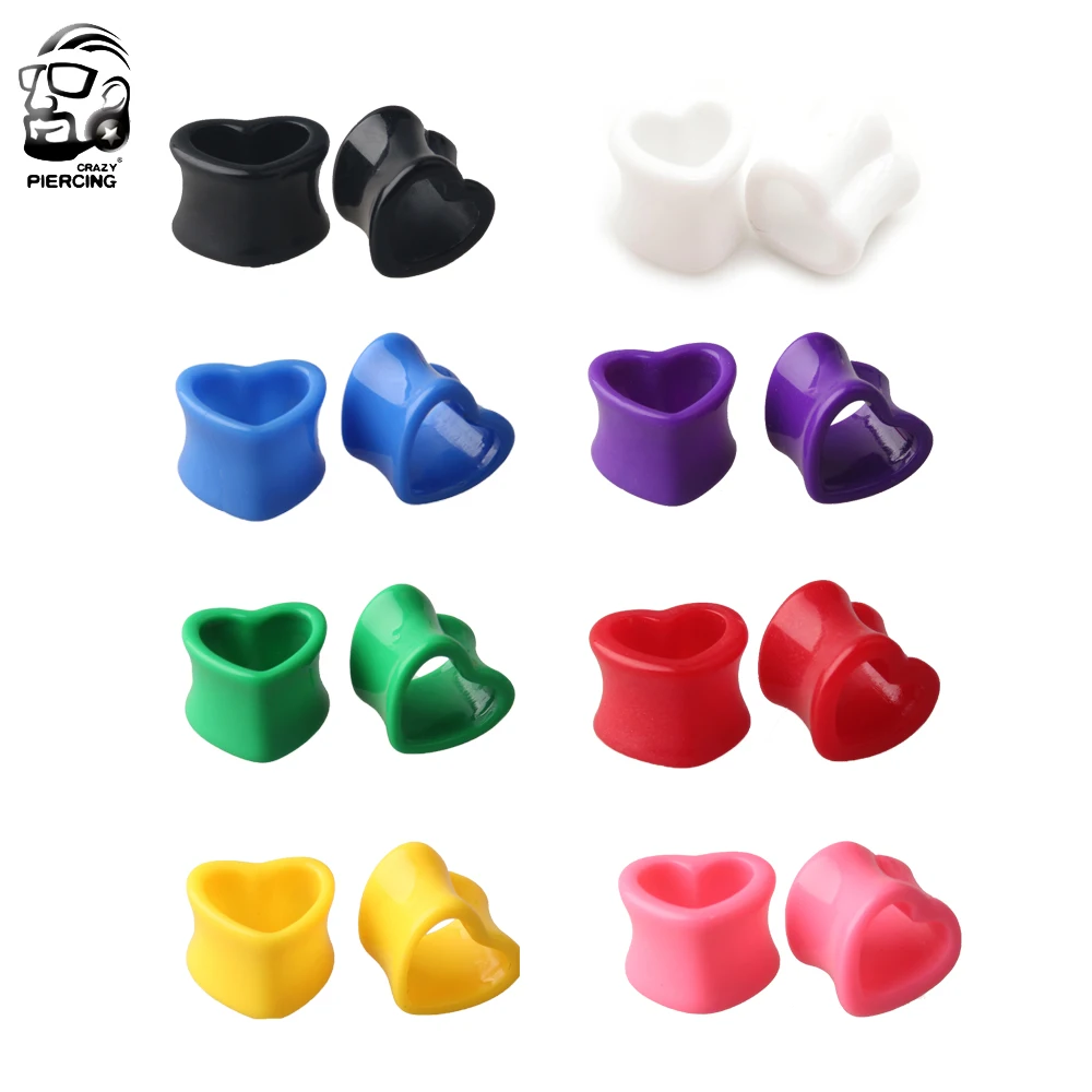 2 шт. акриловые затычки для ушей в форме сердца 5-12 мм | Украшения и аксессуары