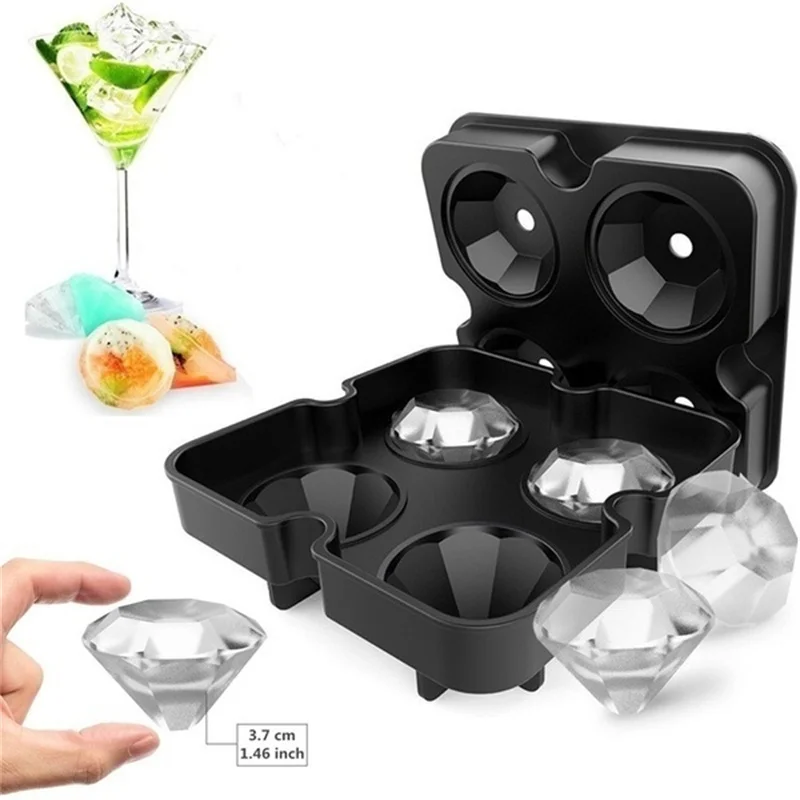 

4/6 Crid 3D Skull Ice Cube Silicone Ice Cube Tray DIY Ice Mold Maker Chocolate Pudding Mold Bar Kitchen Tool Whiskey Cocktail