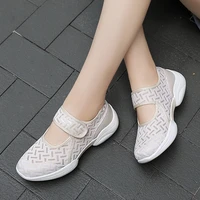 2021 summer women sneakers mesh breathable lighweight anti slip womens shoes flat platform female mary jane shoes plus size