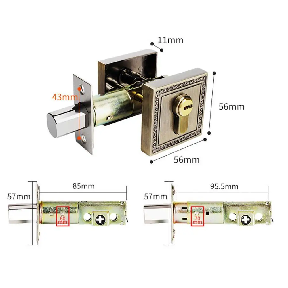 Квадратная круглая врезная дверная розетка в европейском стиле черная красная
