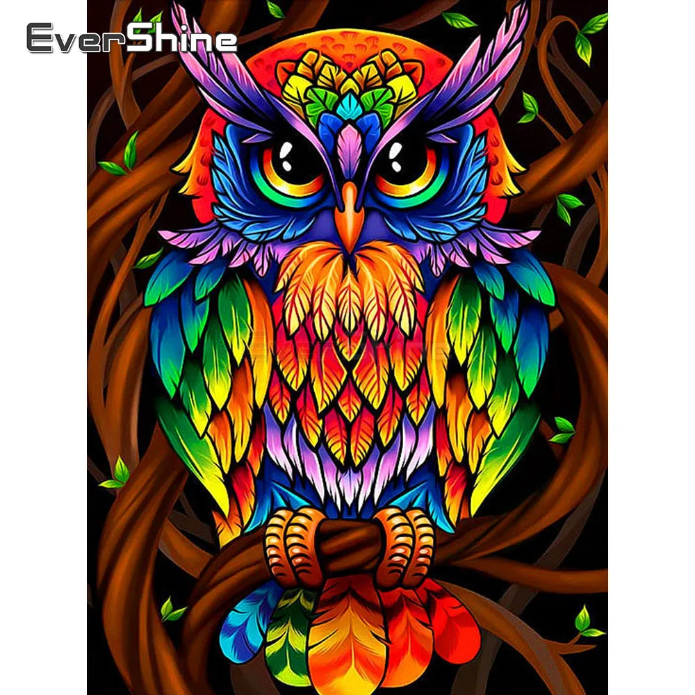 EverShine алмазная вышивка Алмазная картина Сова камни в форме ромба из мультфильма
