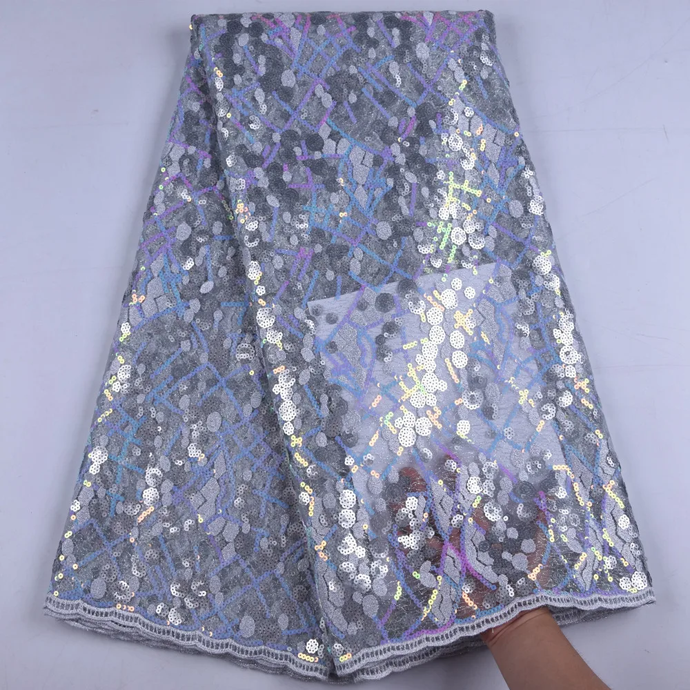 Африканская кружевная ткань 2019 Высококачественная французский шнур с блестками