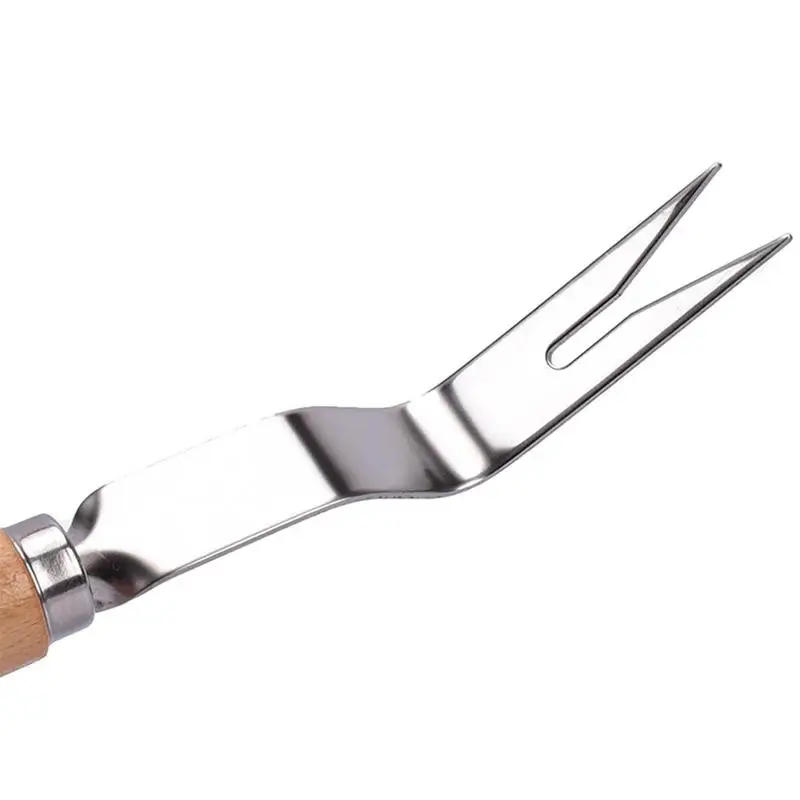 1 шт. ручная вилка для сорняков из нержавеющей стали садовая деревянная ручка