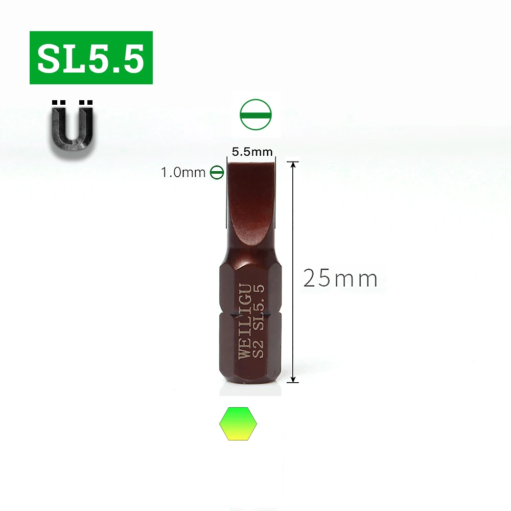 1 набор бит для отверток электрические магнитные биты S2 Torx Sl сверла с