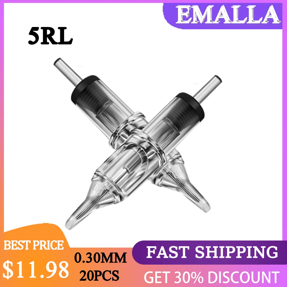 

Картриджи для тату-машинки, 0,3 мм, 5 игл, 20 шт.