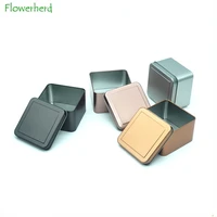 tinplate box frosted iron square fleshy potted pot moon cake box tea packaging tin pure color tin can tea bag storage box