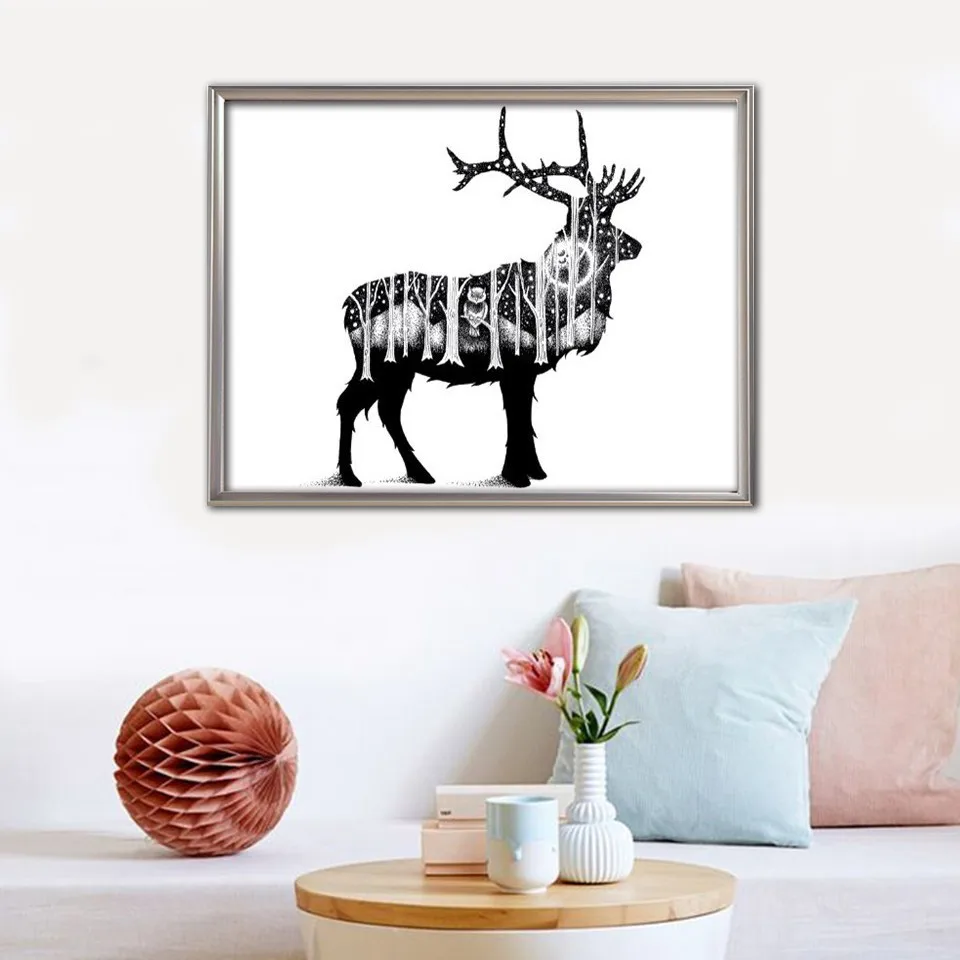 EverShine Diamond Embroidery Animals Picture Of Rhinestones 5D Painting Full Round Deer Cross Stitch Mosaic Wall Decor|Алмазная