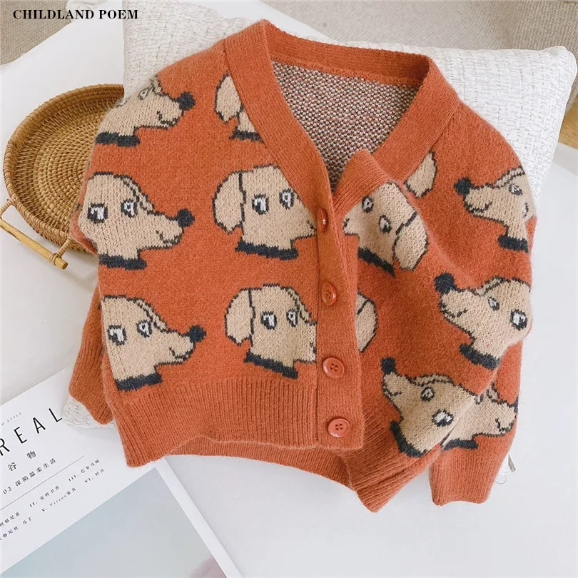 Свитер-пальто для малышей осенний Детский кардиган мальчиков шерстяной девочек