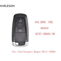 HC3T-15K601-DB FSK 2 Buttons Smart Keyless Entry Car Key 433MHz For 2017 2018 2019 2020 Ford Ecosport Ranger PXIII PROX