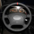 Черные сапоги из натуральной кожи чехол рулевого колеса автомобиля для Toyota Land Cruiser Prado 120 2004-2009 Land Cruiser 1995-2007 Tacoma