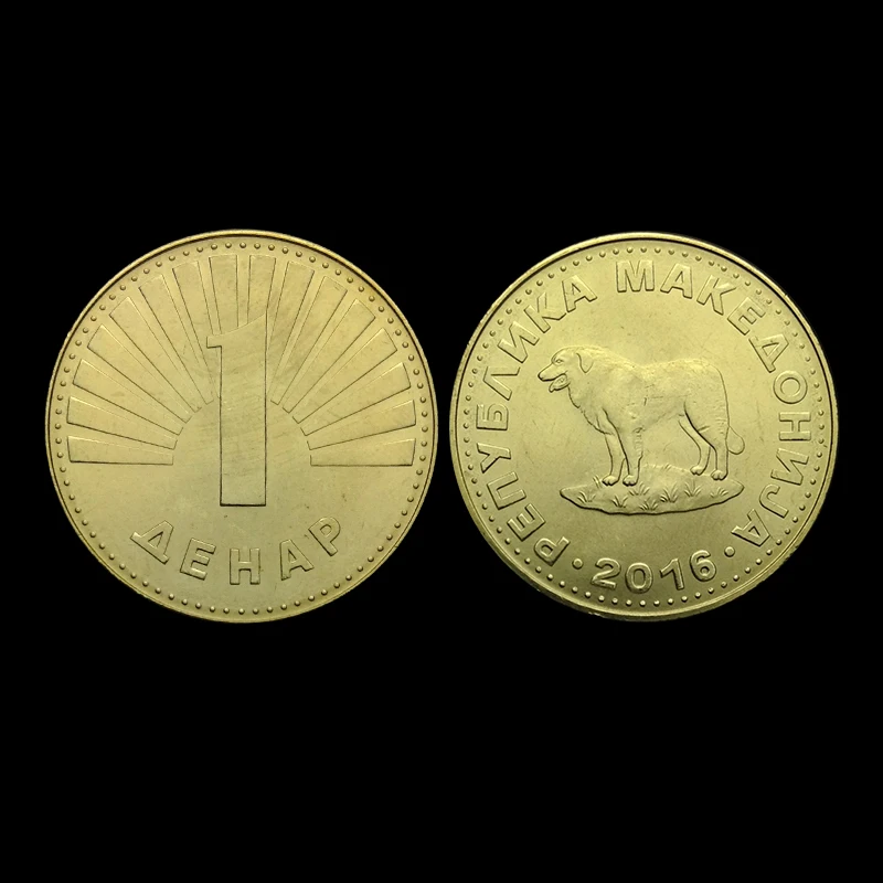Македония 1 динар 2016 100% настоящая оригинальная монета коллекционная памятная