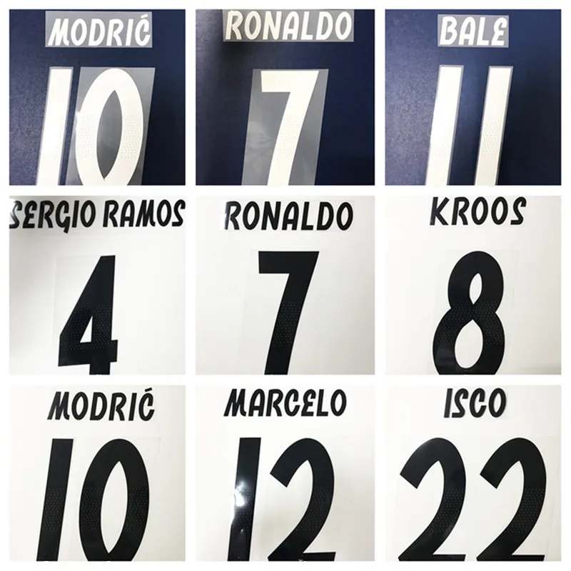 1819 MODRIC ramos RONALDO MARIANO ASENSIO VINICIUS KROOS BENZEMA VARANE тюк пользовательский Печатный шрифт