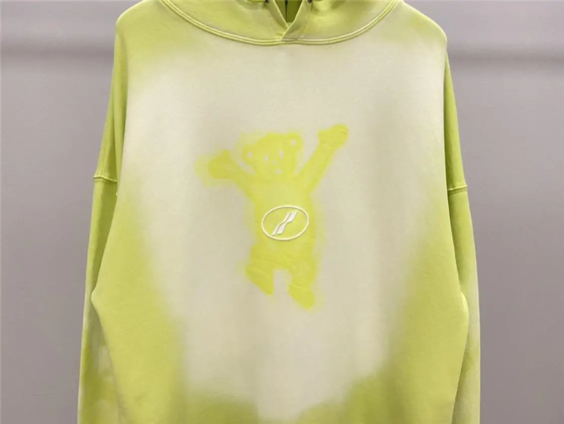 

Tie Dye Faded bear Welldone Hoodie Men Women Best Quality Foaming Printing Hooded Loose we11done Pullover