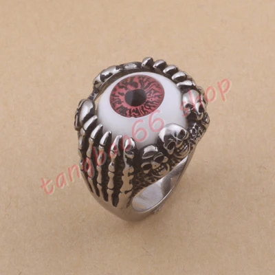 

New style Ring Male domineering Exaggerated personality eyes Titanium steel wide plate ring Hip hop No fading