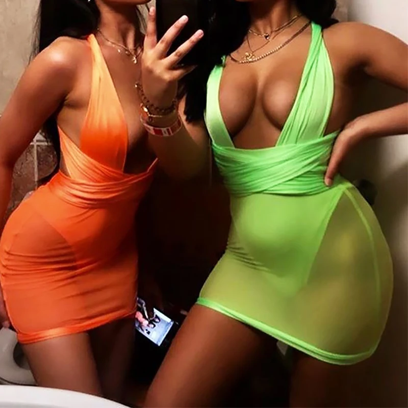 

Женское прозрачное Сетчатое платье без рукавов, с вырезом-лодочкой