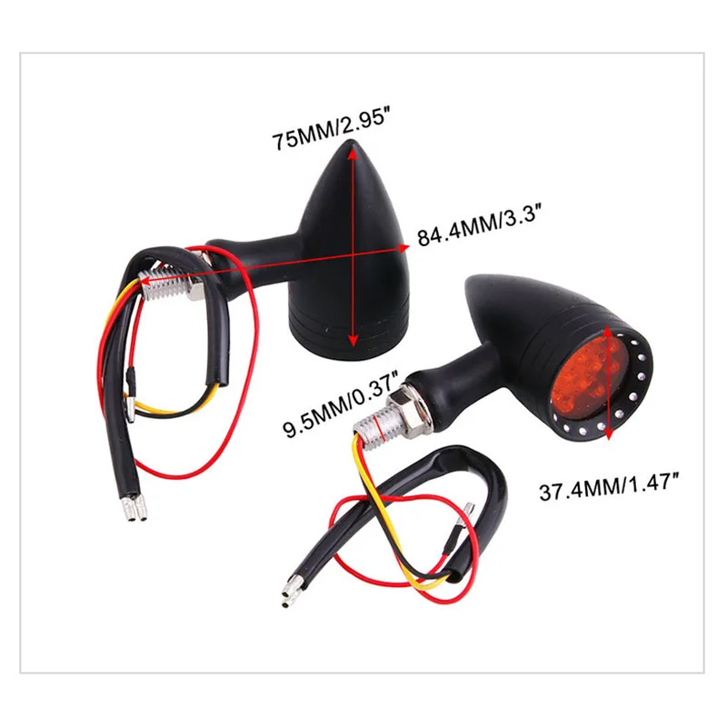 

1 Pair 10mm Universal Motorcycle Turn Signal Light Indicator Lamp LED Steering Light Flashing
