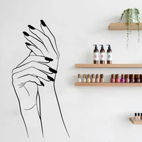 art nail salon wall decal vinyl nail stylist nail art polish manicure wall sticker woman hand for nail salon decor mural x731