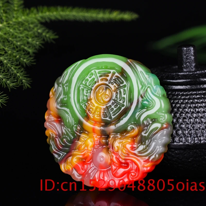 Ожерелье с подвеской в виде дракона из нефрита и природного цвета ювелирные