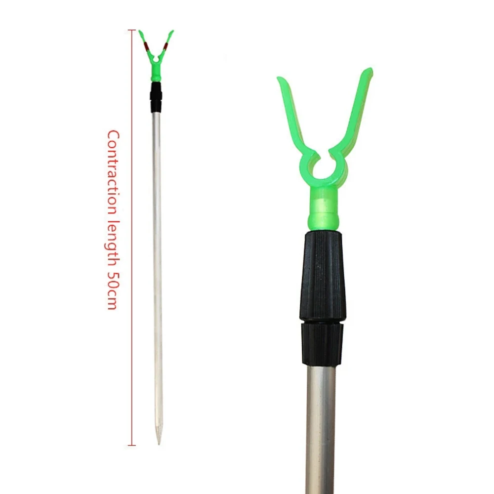 

Aluminum Pole Rack Accesssories Holder Fishing Rod Sports Stand Bracket 2 Sections Adjustable Telescopic V Holder