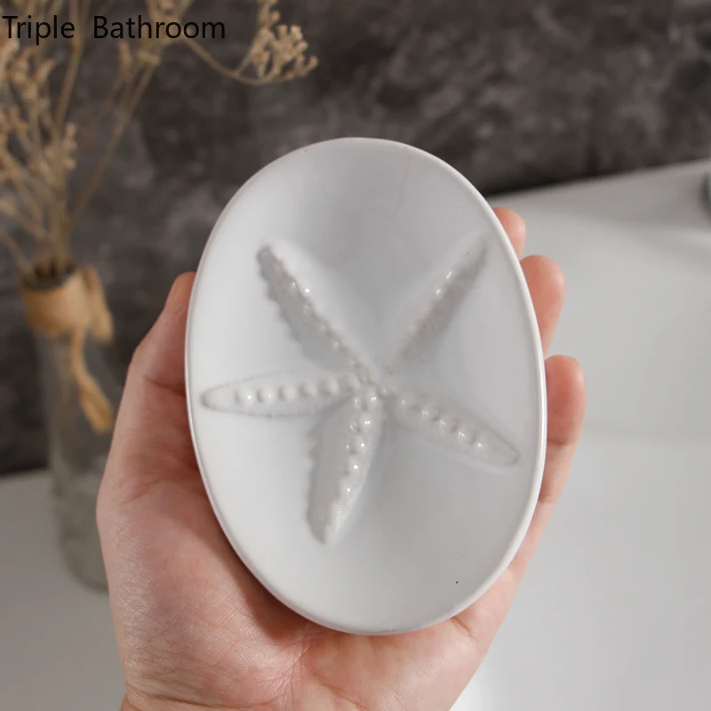 

Creative Ceramics Soap Dish Restroom Shower Supplies Storage Shelves Soap Boxes Packaging Household Bathroom Accessories