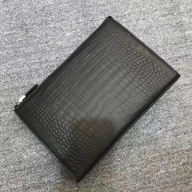

Black Wallets for Women 2022 crocodile mens leather genuine handbag men's leisure real matte fashion trend business clip bag