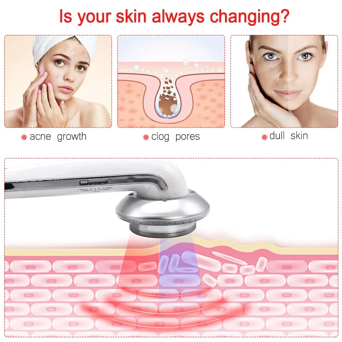 Koop 6 In 1 Lichaam Afslanken Stimulator Ultrasone Led Cavitatie Galvanische Ultrasound Infrarood