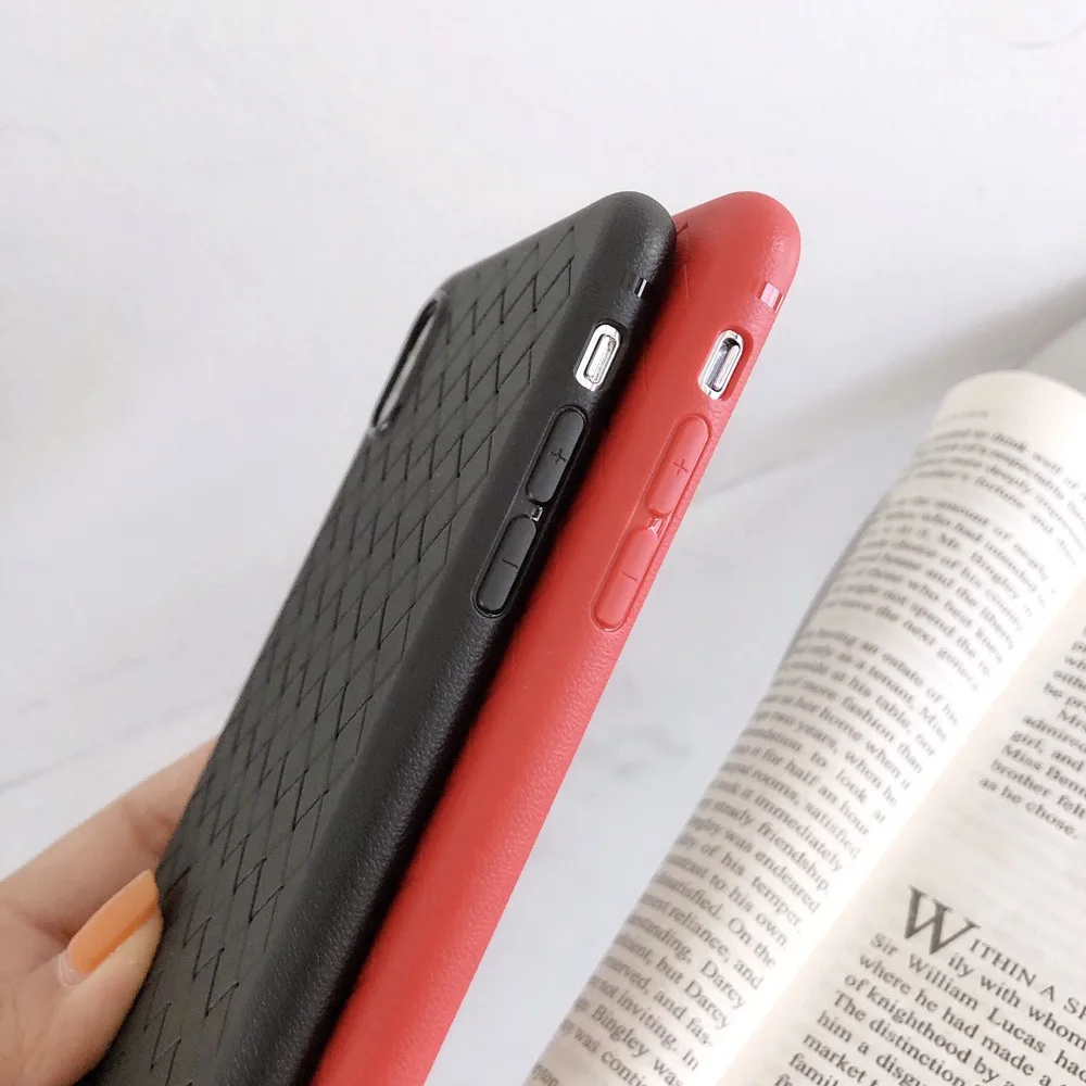 KISSCASE Grid Weave Pattern Phone Case For Oneplus 7 Pro Funda for One Plus 6 6t Luxury Ultra Thin Soft Back Cover Coque |