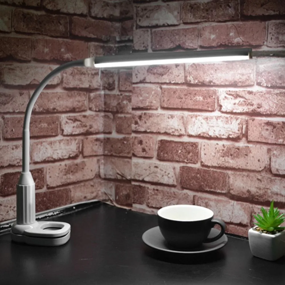 Светодиодный настольная лампа глаз защитный зажим для настольной лампы Плавная