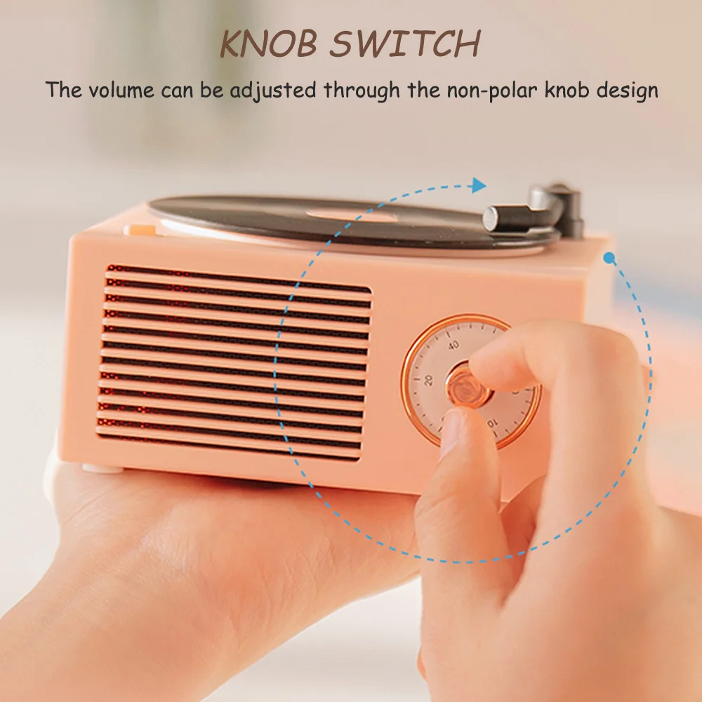 Миниатюрный ретро проигрыватель записей Bluetooth динамик Виниловый для дома офиса