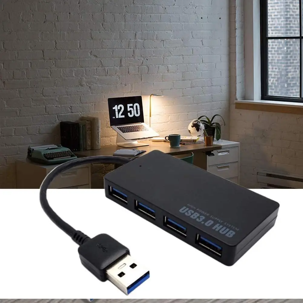 

High Speed Multi 4Ports USB 3.0 HUB With Power Supply Port USB3.0 Splitter Adapter For Laptop Printers Digital Cameras Accessory