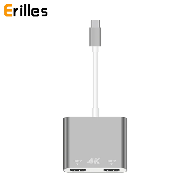 Usb type C 3 1-двойной HDMI дисплей выход 4K 30HZ UHD видео кабель адаптер для huawei P30 PC режим