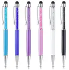 Шариковая ручка 2 в 1 Crystal, с чернилами, для всех устройств с емкостным сенсорным экраном, цветной стилус для Iphone, IOS, Android