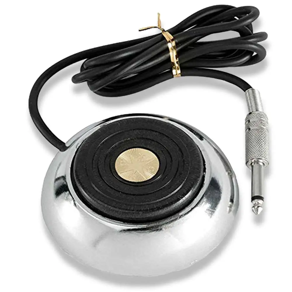 Tattoo Foot Pedal Switch Round Stainless Steel Machine Control 360 GEM Degree 5 ft Power Cord Controller | Красота и здоровье