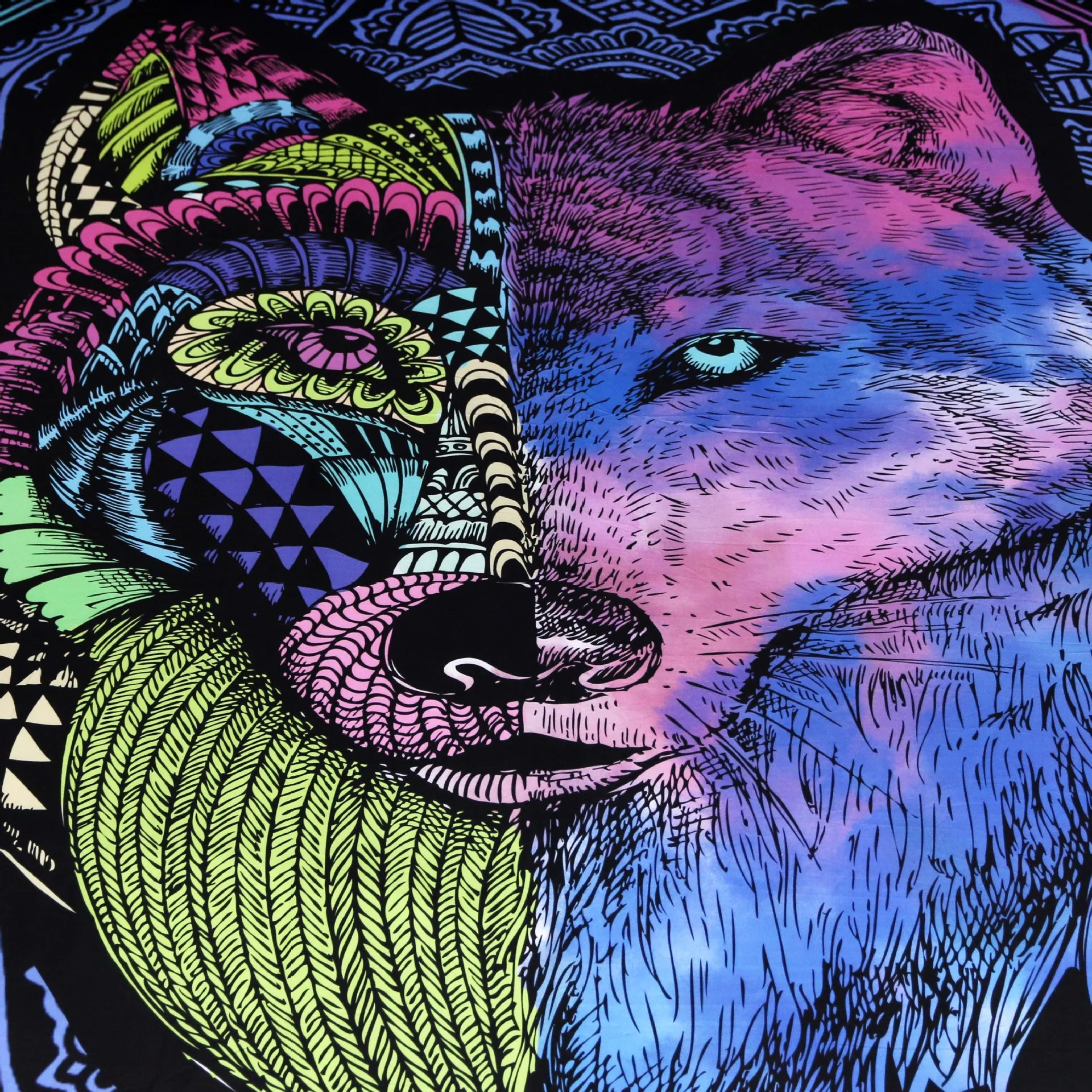 Татуировка волк узор домашний текстильное одеяло с 2 наволочками Модные