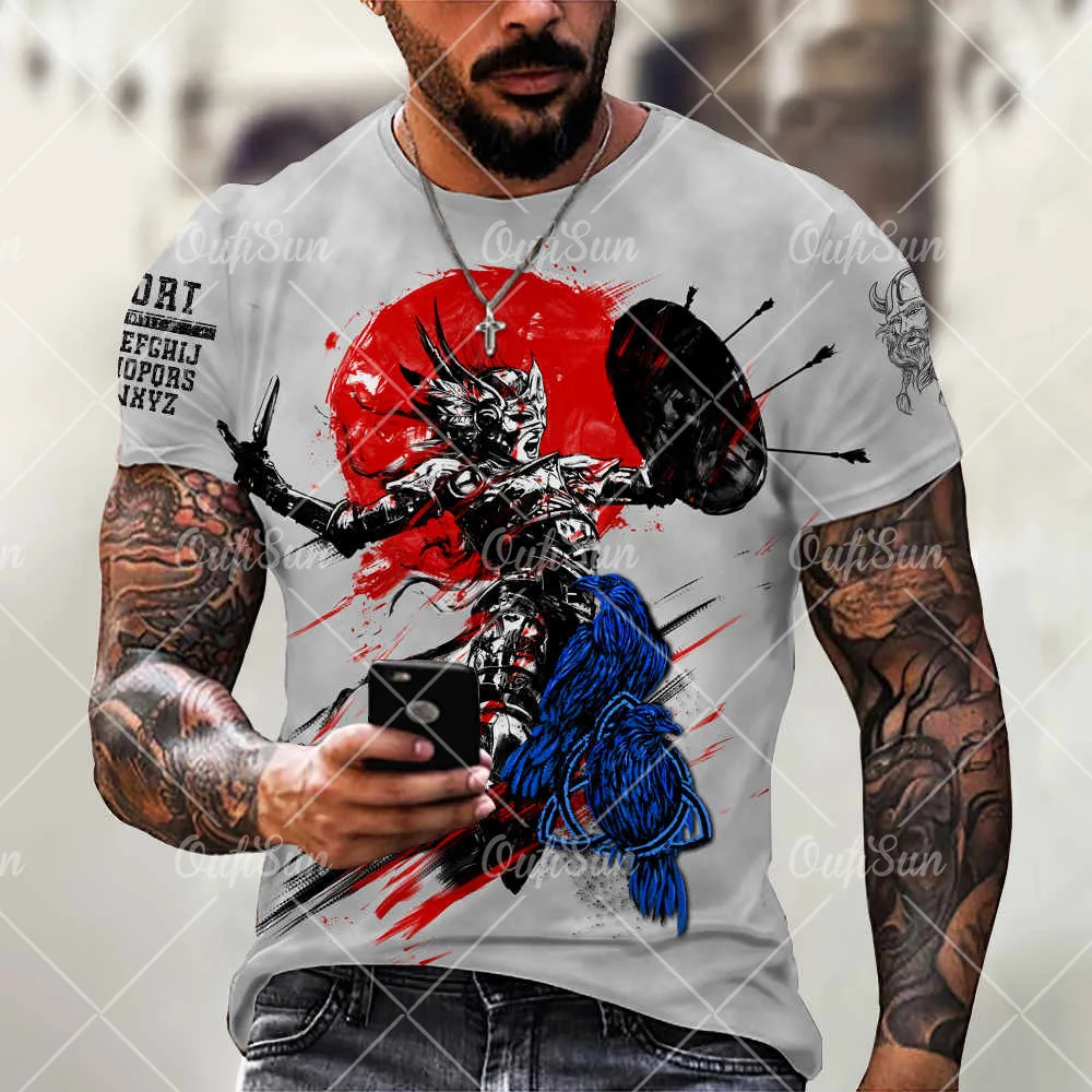 Mens Tops Castrol Retro Short-sleeved 3D Printing Ethnic Alphabet Punk Tee Summer T Shirts
