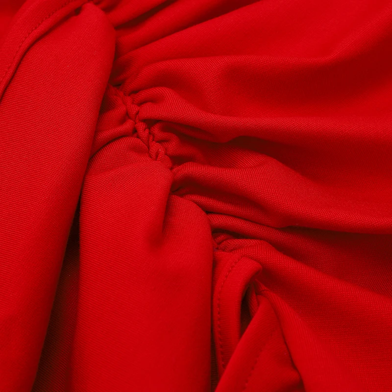 Женское длинное облегающее платье Beateen красное Клубное модное с V-образным